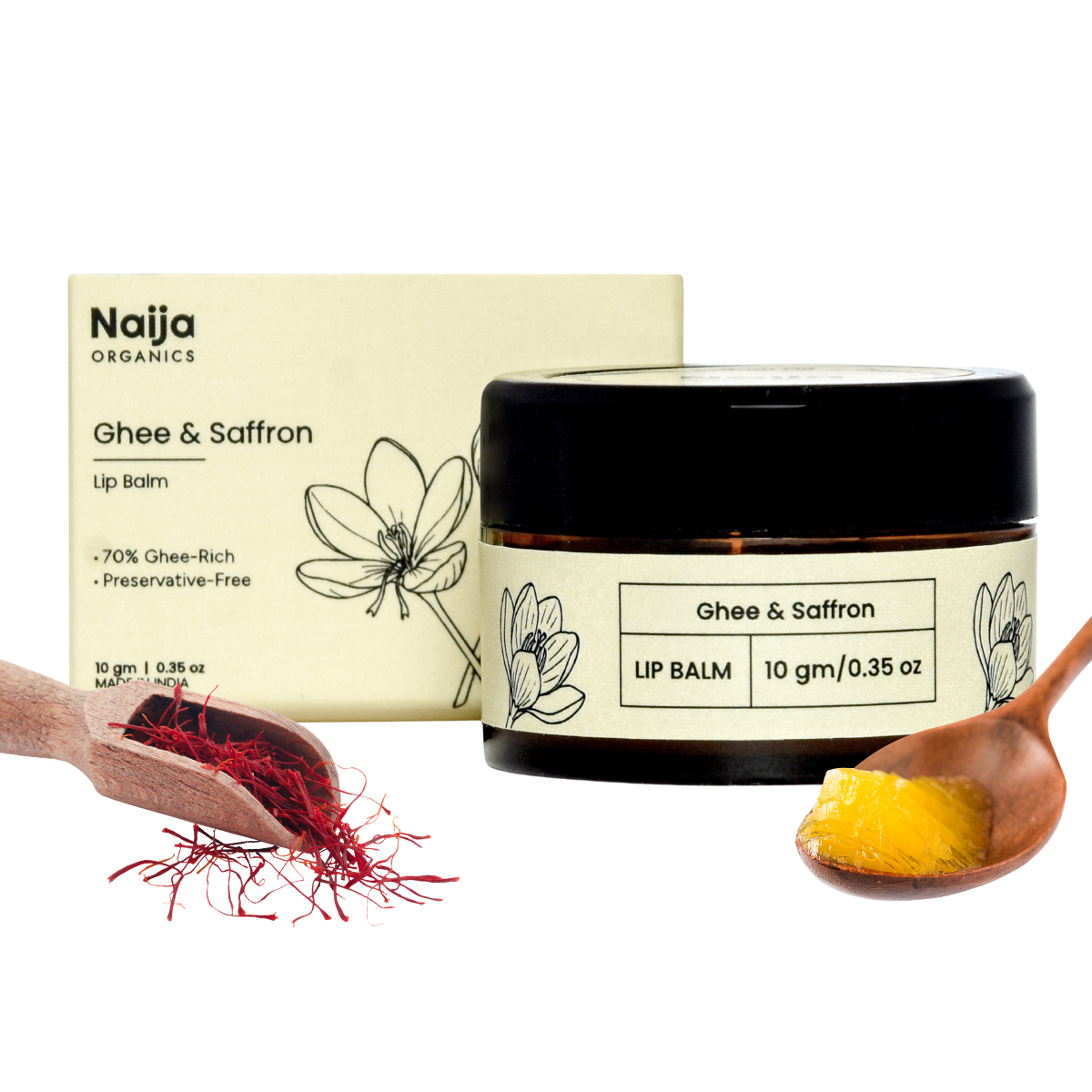 Naija Organics Lip Balm with Ghee & Saffron