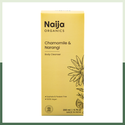 Chamomile & Narangi 100% Organic Body Cleanser / Shower Gel / body wash , naija 